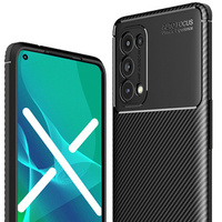 Case for Oppo Reno 5 Pro 5G, Carbon Gel, black