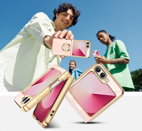 Case for Samsung Galaxy Z Flip7 FE / Z Flip6, Electro Ring, pink