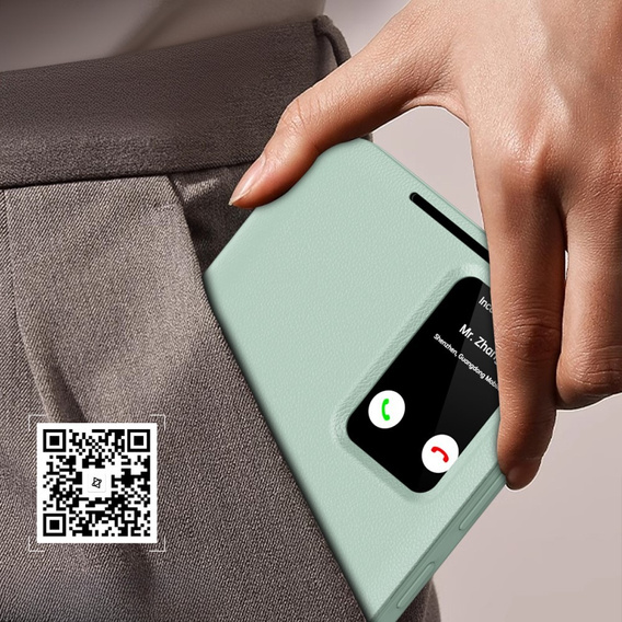 Flip case for Samsung Galaxy S24 FE, Smart View Wallet, green