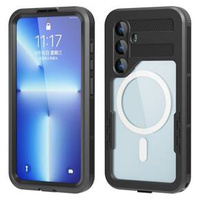 Waterproof case for Samsung Galaxy S24, Redpepper, for MagSafe, black