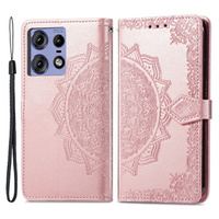 Flip case for Motorola Edge 50 Pro, Mandala, pink