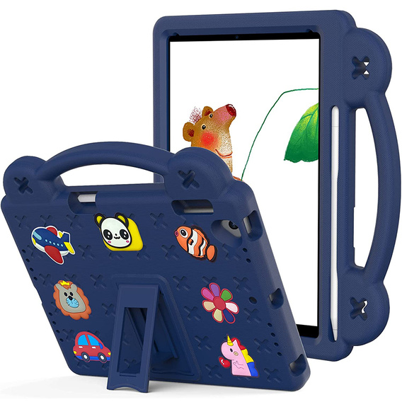 Children's case for iPad 9.7" 2018/2017 (6/5 gen.) / Pro 9.7" 2016, Cute Patterns, with stand, dark blue