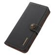 KHAZNEH RFID case for Xiaomi Poco F6 Pro, Litchi Texture, black