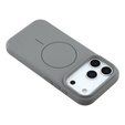 Silicone case for iPhone 17 Pro Max, for MagSafe, anti-shock, grey