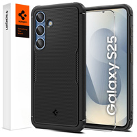 The Spigen Case for Samsung Galaxy S25, Core Armor MagSafe, black + 9H Tempered Glass