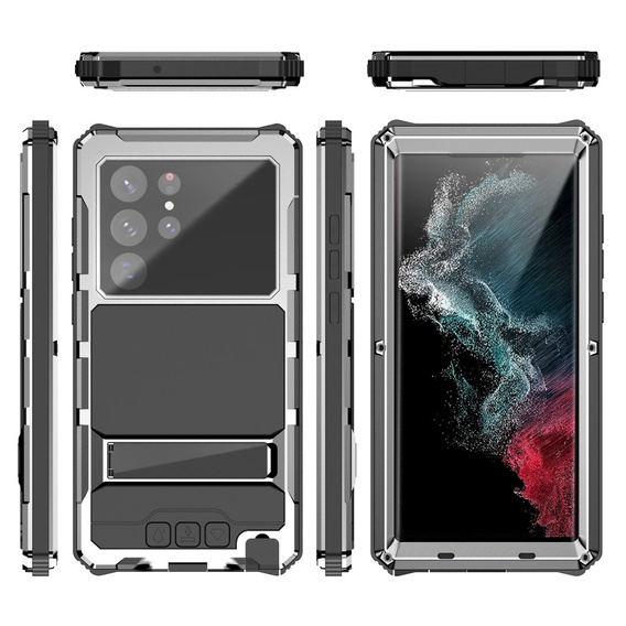 Case for Samsung Galaxy S22 Ultra, R-JUST, armoured, silver