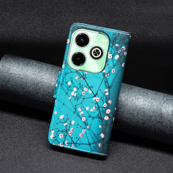 Flip case for Infinix Hot 40i, Wallet, Sakura blue