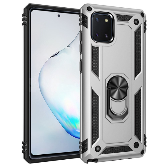 Armor Case for Samsung Galaxy Note 10 Lite, Nox Case Ring, silver
