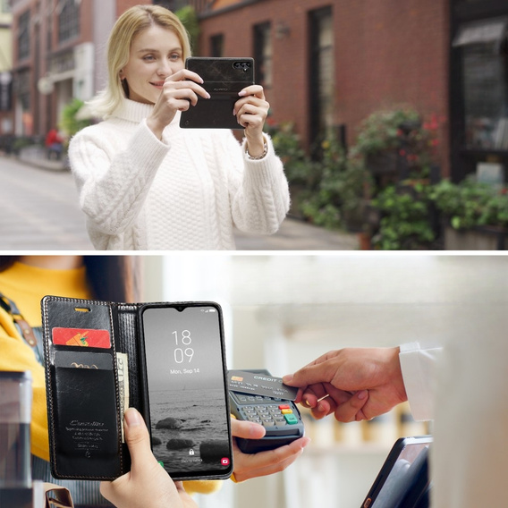 CASEME flip case for Samsung Galaxy A34 5G, Waxy Textublack, black