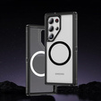 Case with frame for Samsung Galaxy S22 Ultra, for MagSafe, transparent / black