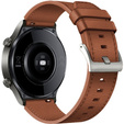 22mm Genuine Leather Coated Silicone Watch Band - Brown