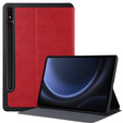 Case for Samsung Galaxy Tab S9 FE+ Plus, Smartcase with stylus space, red