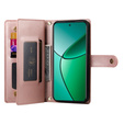 Flip case for Oppo Reno 13F 5G, Wallet Zipper Pocket, pink