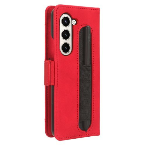Flip case for Samsung Galaxy Z Fold 5 5G, Card Slot, red