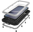 Love Mei Case for iPhone 11, armored with glass, silver
