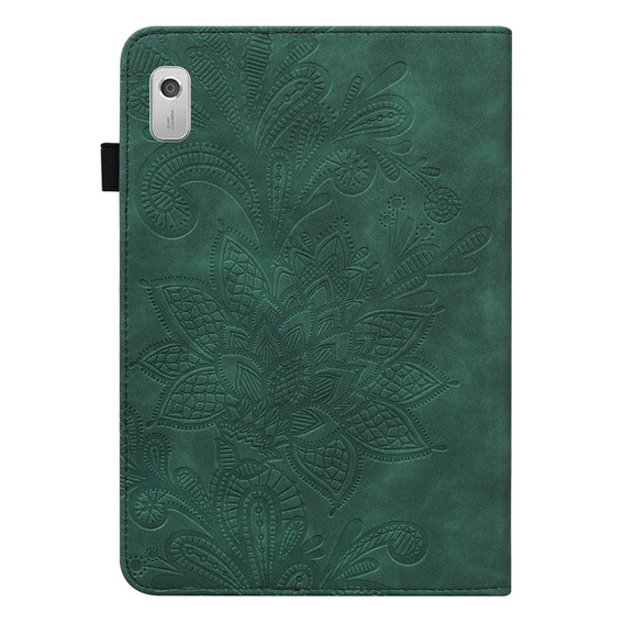 Flap case for Lenovo Tab M9, flower, green