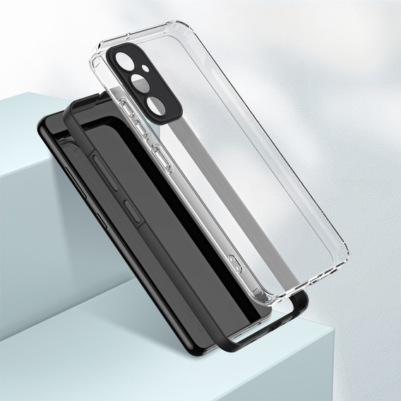 Case for Samsung Galaxy M34 5G, Fusion Hybrid, with camera protection, transparent / black