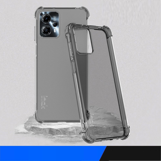 IMAK case for Motorola Moto G13 4G / G23 4G, Dropproof, transparent / black
