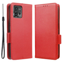 Flip case for Motorola Moto G72, Wallet Thin Magnet, red