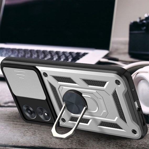 Case for Oppo A78 5G, CamShield Slide, silver