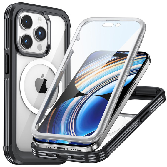 Case for iPhone 15 Pro Max, Armor Full Protect 360° to MagSafe, screen glass, black