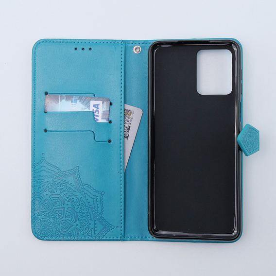 Flip case for Motorola Moto G54 5G, Mandala, blue
