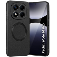 Case for Xiaomi Redmi Note 14 Pro 5G, Leather Hybrid MagSafe, black