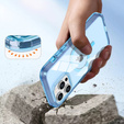 Case for iPhone 16 Pro, Shockproof Hybrid, with screen film, for MagSafe, blue