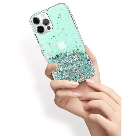 Case for iPhone 13 Pro, Glittery, green