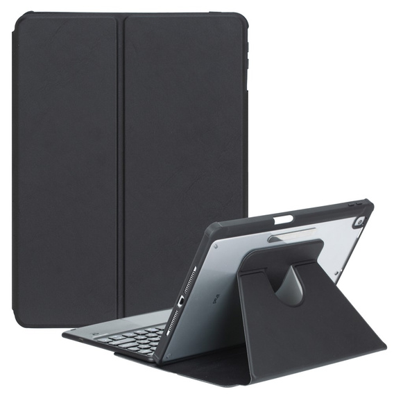 Keyboard case for iPad 11" 2025 A16 (11 gen.) / iPad 10.9" 2022 (10 gen.), Rotary 360° Leather, black