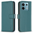 Flip case for Xiaomi Redmi Note 13 Pro 4G / Xiaomi Redmi Note 14S / Xiaomi Poco M6 Pro 4G, BINFEN Wallet, green