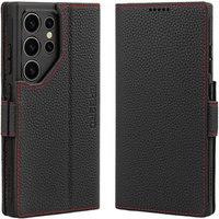 Leather case for Samsung Galaxy S24 Ultra, ERBORD LeatherWallet, black