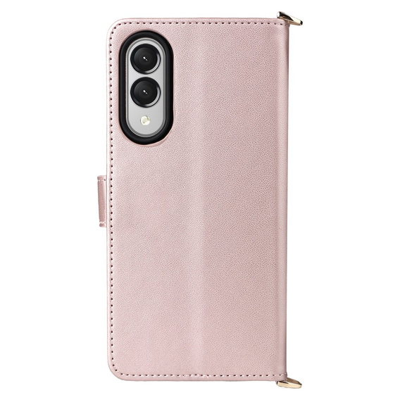 Crossbody Leather Wallet flip case for Samsung Galaxy S25 Edge, pink