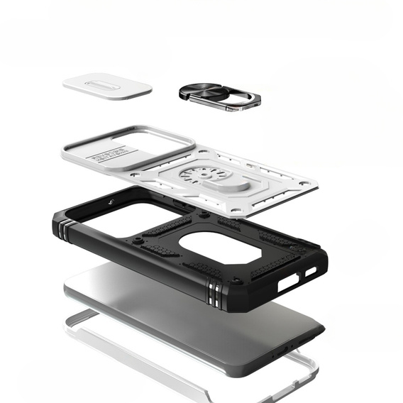 Case for Samsung Galaxy S23, CamShield Slide, CamShield Slide, white / black