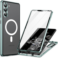Magnetic Dual Glass MagSafe case for Samsung Galaxy S24, green