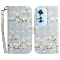 Flip case for Oppo Reno 11F 5G, Wallet, Magnolia Flowers grey