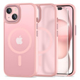 Case for iPhone 15, for MagSafe, ERBORD Matt Case, pink + Screen Glass