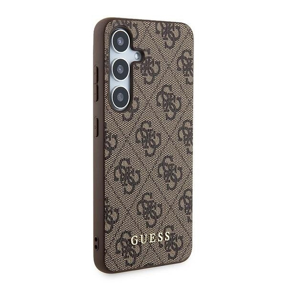 GUESS Case for Samsung Galaxy A55, 4G Charms Collection Hardcase, brown