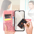 Flip case for Honor 400 Lite, Butterfly, pink rose gold