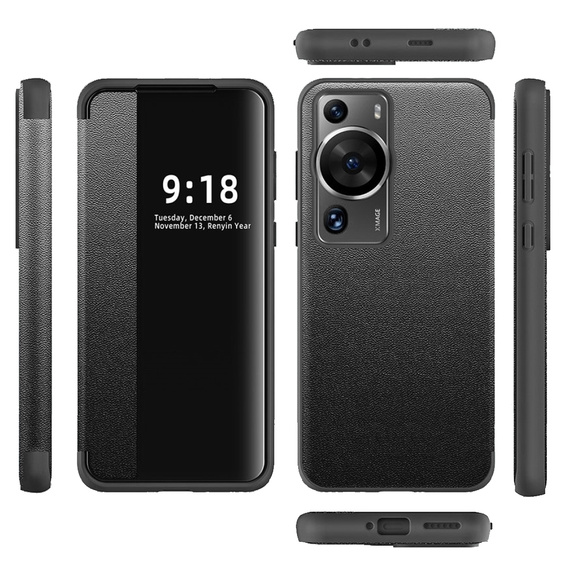 Flap case for Huawei P60 Pro, Side View, black