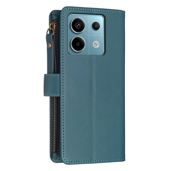 Flip case for Xiaomi Redmi Note 13 Pro 4G / Xiaomi Redmi Note 14S / Xiaomi Poco M6 Pro 4G, Wallet Zipper Pocket, green