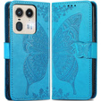 Flip case for Motorola Edge 50 Ultra, Butterfly, blue