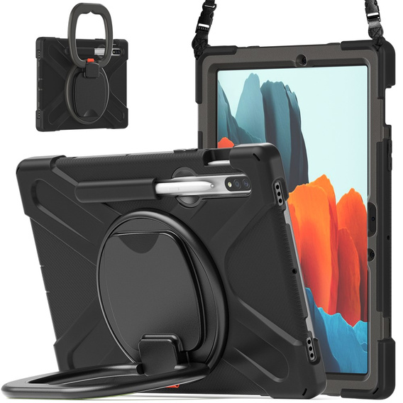 Case for Samsung Galaxy Tab S10 Lite / S10 FE / S9 FE / S9 / S8 / Tab S7, armored rotary 360, black