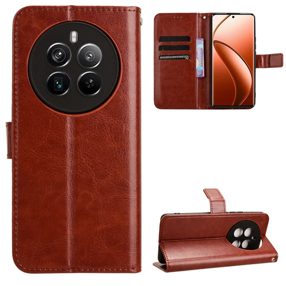 Flip case for Realme 12 Pro 5G / 12 Pro+ 5G, Crazy Horse Wallet, brown