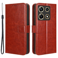 Flip case for Infinix Note 30 Pro 4G, Crazy Horse Wallet, brown