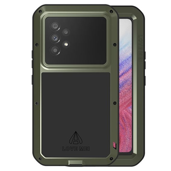 Love Mei Case for Samsung Galaxy A53 5G, armored with glass, green