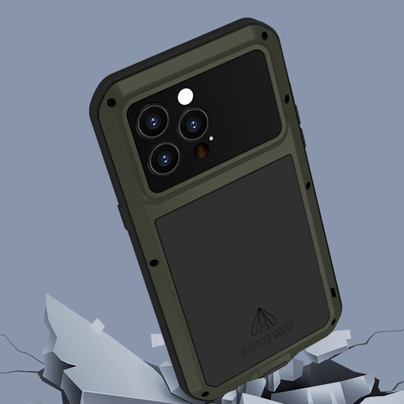Love Mei Case for iPhone 14 Pro, armored with glass, green
