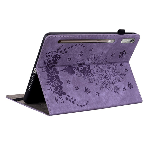 Flap case for Lenovo Tab P12, flower, purple