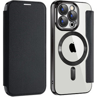 Flip case for iPhone 15 Pro, RFID Wallet MagSafe CamShield, black