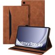 Case for Samsung Galaxy Tab A9, Classic, with space for stylus, brown